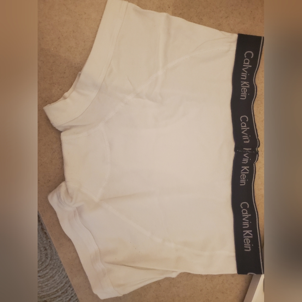 Calving Klein White Boxer Briefs - L